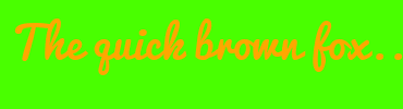 Image with Font Color FFA700 and Background Color 49FF00